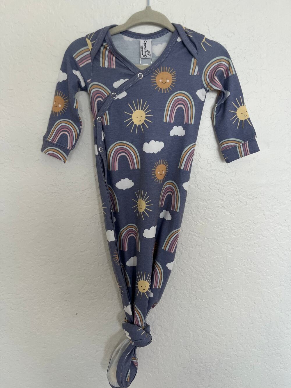 Copper Pearl Newborn NWT Rainbow Sun Kimono Knotted Baby Sleeper Gown